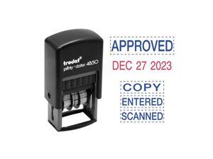 Trodat E4853L Economy 5-In-1 Micro Date Stamp, Self-Inking, 3/4 X 1, Blue/Red Trodat E4853L Economy 5-In-1 Micro Date Stamp, Self-Inking, 3/4 X 1, Blue/Red