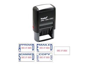 Trodat E4756 Economy 5-In-1 Date Stamp, Self-Inking, 1 X 1 5/8, Blue/Red Trodat E4756 Economy 5-In-1 Date Stamp, Self-Inking, 1 X 1 5/8, Blue/Red