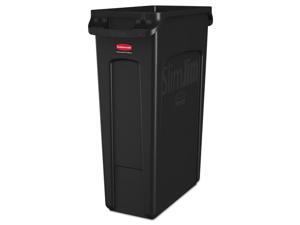 RUBBERMAID FG354060BLA 23 gal. Plastic Rectangular Trash Can, Black