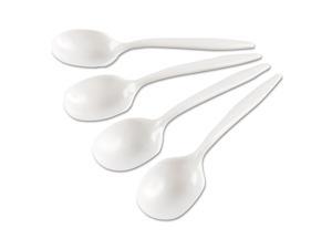 Medium-Weight Cutlery Soup Spoon White 6 1/4" Plastic Medium-Weight Cutlery Soup Spoon White 6 1/4" Plastic