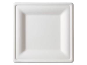 Eco-Products ECPEP-P023 Renewable & Compostable Square Sugarcane Plates - Large, 50/Pk, 5 Pk/Ct Eco-Products ECPEP-P023 Renewable & Compostable Square Sugarcane Plates - Large, 50/Pk, 5 Pk/Ct