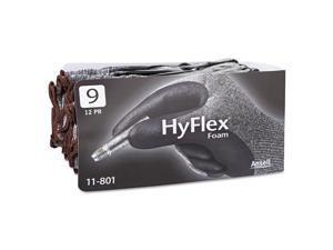 AnsellPro 11801L Hyflex Foam Gloves, Dark Gray/Black, Size 9, 12 Pairs AnsellPro 11801L Hyflex Foam Gloves, Dark Gray/Black, Size 9, 12 Pairs