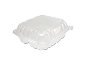 Dart ClearSeal Hinged-Lid Plastic Containers 8 1/4 x 3 x 8 1/4 Clear 125/PK 2 PK Dart ClearSeal Hinged-Lid Plastic Containers 8 1/4 x 3 x 8 1/4 Clear 125/PK 2 PK