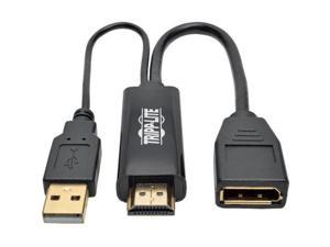Tripp Lite HDMI to DisplayPort Active Converter 4Kx2K w/ USB Power M/F 6in 6" - DisplayPort/HDMI/USB for Audio/Video Device, Monitor, Blu-ray Player, Projector - 6" - 1 x DisplayPort Female Digital Au