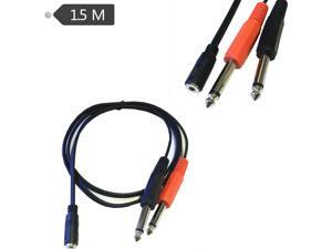 150cm 3.5mm Female Plug to 2 6.35mm TRS Mono Male Jack Audio Socket Adapter Cable 150cm 3.5mm Female Plug to 2 6.35mm TRS Mono Male Jack Audio Socket Adapter Cable