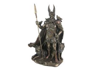 Norse God Odin Bronze Finish Statue Viking Pagan