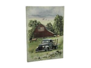 Pickup Truck and Barn 30 X 20 LED Lighted Canvas Wall Print