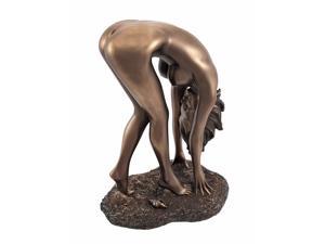 Bronzed Finish Nude Woman Bent Over Pose Statue Erotic Art