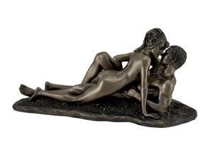 The Lovers Bronze Finished Statue Couple Laying on Beach The Lovers Bronze Finished Statue Couple Laying on Beach