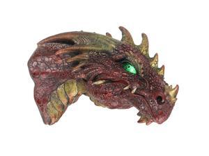 Green Vine Morph Dragon Head Wall Mounted Sculpture With LED Lighted Eyes 