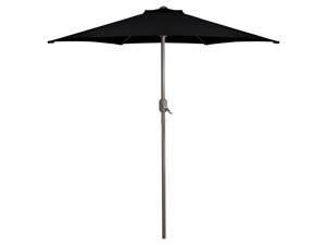 7.5ft Outdoor Patio Market Umbrella with Hand Crank, Black 7.5ft Outdoor Patio Market Umbrella with Hand Crank, Black