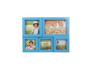11.5" Blue Multi-Sized Puzzled Photo Picture Frame Collage Wall Decoration 11.5" Blue Multi-Sized Puzzled Photo Picture Frame Collage Wall Decoration