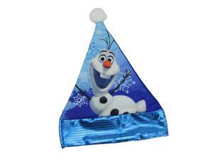 15" White and Blue Olaf the Snowman Disney Frozen Santa Hat with Blue Trim 15" White and Blue Olaf the Snowman Disney Frozen Santa Hat with Blue Trim