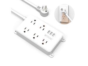 TROND Power Strip with 3 USB Ports, ETL Listed, 5 Widely-Spaced Outlets, Flat Plug, 5ft Extension Cord, Wall Mount, for Home Office Accessories, White TROND Power Strip with 3 USB Ports, ETL Listed, 5 Widely-Spaced Outlets, Flat Plug, 5ft Extension Cord, Wall Mount, for Home Office Accessories, White
