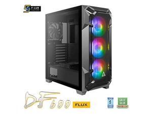 Antec Dark Fleet DF600 Flux, Mid Tower ATX Gaming Case, F-LUX Platform, 3 x 120 mm ARGB, 1 x 120 mm Reverse & 1 x 120 mm Fans Included, Tempered Glass Side Panel, USB3.0 x 2, 360 mm Radiator Support Antec Dark Fleet DF600 Flux, Mid Tower ATX Gaming Case, F-LUX Platform, 3 x 120 mm ARGB, 1 x 120 mm Reverse & 1 x 120 mm Fans Included, Tempered Glass Side Panel, USB3.0 x 2, 360 mm Radiator Support