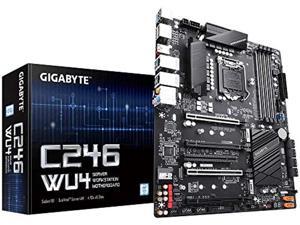 GIGABYTE C246-WU4 (Intel/C246 Express Chipset/ATX/DDR4/Dual Intel Server GbE LAN/10xSATA3/2xM.2/Server Motherboard)