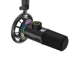 USB Gaming Microphone, FIFINE RGB Dynamic Mic for PC, with Tap-to-Mute Button, Plug & Play Cardioid Mic with Headphone Jack for Streaming, Podcast, Twitch, YouTube, Discord- K658