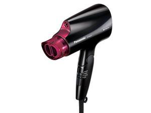 Panasonic nanoe Compact Hair Dryer for Healthy-Looking Hair, 1400W Portable Hair Dryer with Folding Handling and QuickDry Nozzle for Fast Drying  EH-NA27-K (Black/Pink)