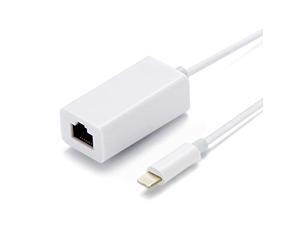 Lightning to RJ45 Ethernet LAN Wired Network Adapter for iPhone and iPad, Plug and Play, No APP Required