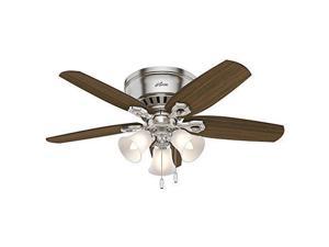 Harbor Breeze Mazon 44 In Brushed Nickel Flush Mount Indoor Ceiling Fan With Light Kit And Remote 3 Blade