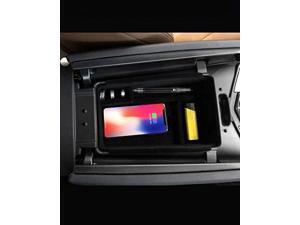 DeHasion QI Wireless Charger Phone Holder Car Armrest Storage Box Car Center Console Organizer Suitable for 2018 Maserati Ghibli Glove Armrest Storage Box Wireless Charging for iPhone X