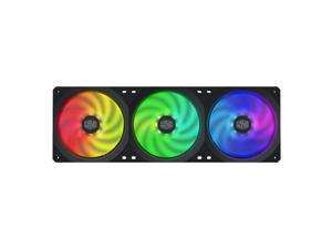 Cooler Master MasterFan SF360R ARGB 360mm Square Frame Fan w/ 24 Independently- Controlled Addressable RGB LEDs, Hybrid Blade Design, Cable Management and PWM Control Fan