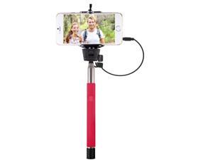Vivitar Infinite Selfie Stick Wand for iOs Android Smartphones with Bult-In Shutter Release -RED