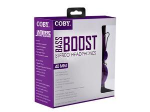 Coby Bass Boost Stereo Over Ear Headphones with Built-In Mic -Purple Coby Bass Boost Stereo Over Ear Headphones with Built-In Mic -Purple