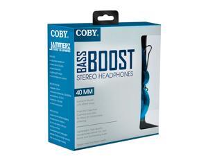 Coby Bass Boost Stereo Over Ear Headphones with Built-In Mic -Blue Coby Bass Boost Stereo Over Ear Headphones with Built-In Mic -Blue
