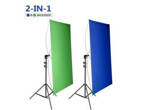 Neewer 35x70Inches/90x180CM Portable 2-in-1 Chromakey Blue/Green Backdrop Screen with 6.5Ft/200CM Light Stand Kit, 4 Flexible Rods/Bracket Included for Live Streaming, Studio/TikTok/YouTube/Videos Neewer 35x70Inches/90x180CM Portable 2-in-1 Chromakey Blue/Green Backdrop Screen with 6.5Ft/200CM Light Stand Kit, 4 Flexible Rods/Bracket Included for Live Streaming, Studio/TikTok/YouTube/Videos
