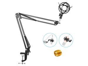 Neewer Adjustable Microphone Suspension Boom Scissor Arm Stand with Shock Mount and 3/8"to 5/8" Screw Adapter for Radio Broadcasting,Stage,and TV Stations Compatible with Blue Yeti Snowball Yeti X,etc