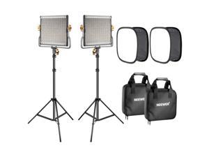 Neewer 2-Pack 480 LED Video Light Lighting Kit: Dimmable Bi-color LED Panel(3200-5600K,CRI 96+), 3-6.5 feet Light Stand and Softbox Diffuser for Photo Studio Product Portrait,YouTube Video Photography
