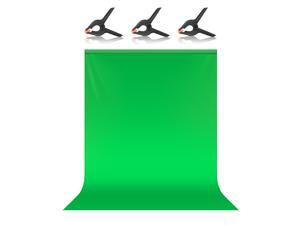 Neewer 5x6.5ft/1.5x2M Photography Green Backdrop Background, Solid Pure Chromakey Green Screen Polyester Background Screen with 3 Backdrop Clip for Photo Video Shooting Neewer 5x6.5ft/1.5x2M Photography Green Backdrop Background, Solid Pure Chromakey Green Screen Polyester Background Screen with 3 Backdrop Clip for Photo Video Shooting