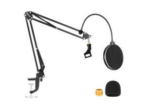 Neewer NW-35 Microphone Stand with Microphone Windscreen Foam and Dual-Layered Mic Pop Filter - Suspension Boom Scissor Arm Stand Kit Compatible with Blue Yeti Snowball Yeti X,etc Neewer NW-35 Microphone Stand with Microphone Windscreen Foam and Dual-Layered Mic Pop Filter - Suspension Boom Scissor Arm Stand Kit Compatible with Blue Yeti Snowball Yeti X,etc