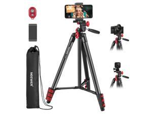 Neewer Tripod Kit, 54-Inch Travel Tripod with Pan Head, Remote, Carrying Bag and Phone Clamp, Compatible with Smartphones, GoPro, Ring Lights, and Mirrorless Cameras, Max Load 6.6lb/3kg Neewer Tripod Kit, 54-Inch Travel Tripod with Pan Head, Remote, Carrying Bag and Phone Clamp, Compatible with Smartphones, GoPro, Ring Lights, and Mirrorless Cameras, Max Load 6.6lb/3kg