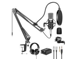 Neewer NW-700 Pro Condenser Microphone and Monitor Headphones Kit with 48V Phantom Power Supply, NW-35 Boom Scissor Arm Stand, Shock Mount and Pop Filter for Home Studio Sound Recording(Black) Neewer NW-700 Pro Condenser Microphone and Monitor Headphones Kit with 48V Phantom Power Supply, NW-35 Boom Scissor Arm Stand, Shock Mount and Pop Filter for Home Studio Sound Recording(Black)
