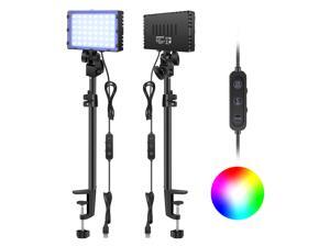 Neewer Desk Mount RGB LED Video Light with C-Clamp Stand, 2-Pack Dimmable Video Conferencing Lighting with 2 Lighting Modes (RGB+Bi-Color), 2600K-6000K for Game/Zoom Calls/YouTube Video/Live Streaming Neewer Desk Mount RGB LED Video Light with C-Clamp Stand, 2-Pack Dimmable Video Conferencing Lighting with 2 Lighting Modes (RGB+Bi-Color), 2600K-6000K for Game/Zoom Calls/YouTube Video/Live Streaming