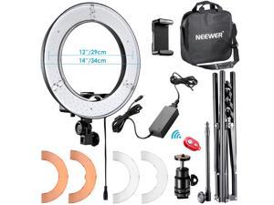 Neewer 12-inch Inner/14-inch Outer LED Ring Light and Light Stand 36W 5500K Lighting Kit with Soft Tube,Color Filter,Hot Shoe Adapter,Bluetooth Receiver for Camera Smartphone Youtube Video Shooting