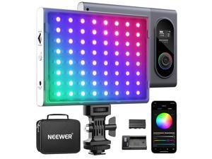 Neewer RGB190 On Camera Video Light with 2600mAh Battery and Charger, 360° Full Color/3200K~5600K/CRI97+/9 Scene Effects/APP Control Video Light Panel for YouTube, Zoom Calls, Gaming, Live Streaming
