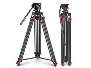 Neewer Professional Heavy Duty Video Tripod 77 inches Aluminum Alloy with 360 Degree Fluid Drag Head, Quick Shoe Plate/Bubble level for Nikon Canon DSLR Cameras Video Camcorders, Load up to 26.5 Pound Neewer Professional Heavy Duty Video Tripod 77 inches Aluminum Alloy with 360 Degree Fluid Drag Head, Quick Shoe Plate/Bubble level for Nikon Canon DSLR Cameras Video Camcorders, Load up to 26.5 Pound