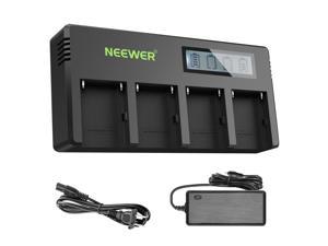 Neewer 4-Channel NP-F Battery Charger with LCD Screen & Power Adapter, Compatible with Sony NP-F550 F570 F750 F770 F930 F950 F960 F970 FM50 FM500H QM71 QM91 QM71D QM91D Camcorder Li-ion Batteries