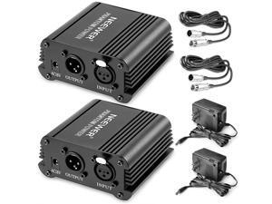 Neewer® 2 Pack 1- Channel 48V Phantom Power Supply Black with Adapter and XLR Audio Cable for Any Condenser Microphone Music Recording Equipment Neewer® 2 Pack 1- Channel 48V Phantom Power Supply Black with Adapter and XLR Audio Cable for Any Condenser Microphone Music Recording Equipment
