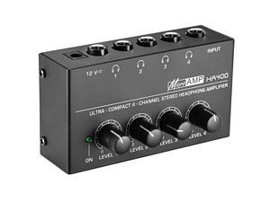 Neewer Super Compact 4-Channel Stereo Headphone Amplifier with DC 12V Power Adapter for Sound Reinforcement, Studio, Stage, Choir, Personal Recording, Features Ultra Low Noise, Premium Sonic Quality
