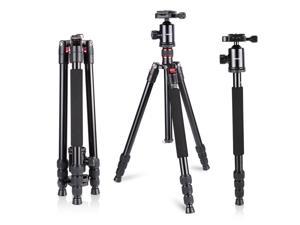 Neewer Aluminum Alloy 64 inches/162 centimeters Camera Travel Tripod Monopod with 360 Degree Ball Head,1/4 inch Quick Shoe Plate and Bag for DSLR Camera Video Camcorder up to 26.5 pounds/12 kilograms