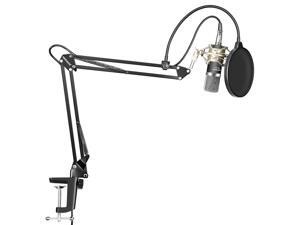 Neewer Condenser Microphone Kit - NW-700 Mic(Black), NW-35 Suspension Boom Scissor Arm Stand with Mount Clamp, Shock Mount (Silver), and Pop Filter for Home Studio Studio Broadcasting Recording Neewer Condenser Microphone Kit - NW-700 Mic(Black), NW-35 Suspension Boom Scissor Arm Stand with Mount Clamp, Shock Mount (Silver), and Pop Filter for Home Studio Studio Broadcasting Recording