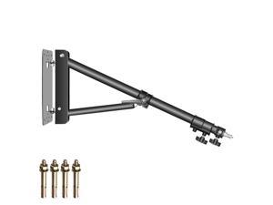 Neewer Wall Mounting Triangle Boom Arm for Ring Light, Monolight, Softbox, Reflector, Umbrella, and Photography Strobe Light, Support 180 Degree Rotation, Max Length 4.3 feet/130cm (Black)