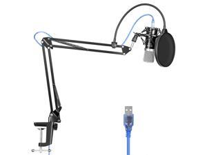 Neewer USB Microphone for Windows and Mac with Suspension Scissor Arm Stand, Shock Mount, Pop Filter, USB Cable and Table Mounting Clamp Kit for Broadcasting and Sound Recording (Black) Neewer USB Microphone for Windows and Mac with Suspension Scissor Arm Stand, Shock Mount, Pop Filter, USB Cable and Table Mounting Clamp Kit for Broadcasting and Sound Recording (Black)