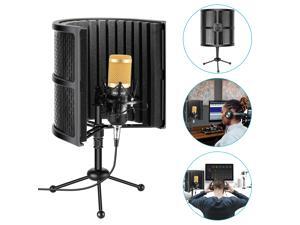 Neewer Tabletop Compact Microphone Isolation Shield with Absorbing Foam, Conderser Microphone, Shock Mount, Tripod Stand, Audio Cable for Studio Sound Recording Podcasts Singing Broadcasting etc Neewer Tabletop Compact Microphone Isolation Shield with Absorbing Foam, Conderser Microphone, Shock Mount, Tripod Stand, Audio Cable for Studio Sound Recording Podcasts Singing Broadcasting etc