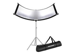 Neewer Clamshell Light Reflector/Diffuser for Studio and Photography with Carry Bag, 66x24 Inch Arclight Curved Eyelighter Lighting Reflector, Black/White/Gold/Silver (Light Stand Not Included) Neewer Clamshell Light Reflector/Diffuser for Studio and Photography with Carry Bag, 66x24 Inch Arclight Curved Eyelighter Lighting Reflector, Black/White/Gold/Silver (Light Stand Not Included)