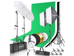 Neewer Complete Photography Lighting Kit: 8.5x10feet Background Support System/800W 5500K Umbrellas Softbox Continuous Lighting Kit/5-in-1 Reflector Disc/Tripod/Phone Holder/Carry Bag for Studio Neewer Complete Photography Lighting Kit: 8.5x10feet Background Support System/800W 5500K Umbrellas Softbox Continuous Lighting Kit/5-in-1 Reflector Disc/Tripod/Phone Holder/Carry Bag for Studio